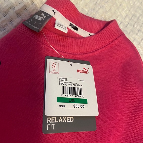 PUMA cropped rebel crewneck sweatshirt - pink - Picture 2 of 4